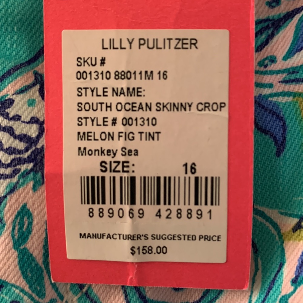 Lilly Pulitzer SZ 16 South Ocean Skinny Crop - Picture 2 of 6